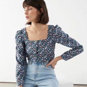 & Other Stories square neck floral blouse size 12